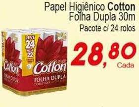 Villefort Atacadista Papel Higiênico Cotton Folha Dupla 30m oferta