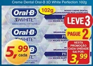 Supermercados Guanabara Creme Dental Oral B 3D White Perfection 102g oferta