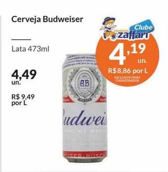Zaffari Cerveja Budweiser oferta