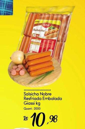 Giassi Supermercados Salsicha Nobre Resfriada Embalada Giassi oferta
