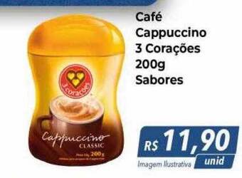 Hiper Moreira Café Cappuccino 3 Corações Sabores oferta