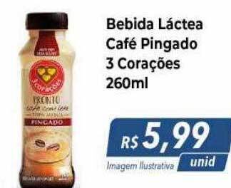 Hiper Moreira Bebida Láctea Café Pingado 3 Corações oferta