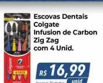 Escovas Dentais Colgate Infusion De Carbon Zig Zag Com 4 Unid.