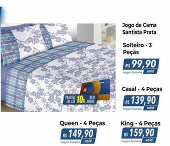 Hiper Moreira Jogo De Cama Santista Prata oferta