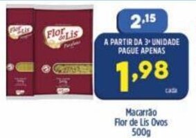 Arena Atacado Macarrao Flor de Lis Ovos 500g oferta