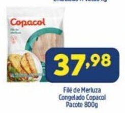 Arena Atacado File de Merluza Congelado Copacol pacote 800g oferta