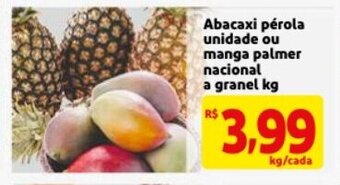 Mercado Extra Abacaxi Perola unidade ou manga Palmer nacional a granel 1kg oferta