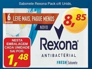 Supermercados Guanabara Sabonete Rexona Pack c/6 unids. oferta