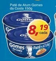 Pate de atum Gomes da Costa 150g