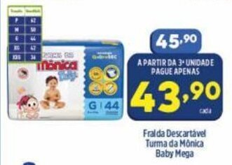 Arena Atacado Fralda Descartavel Turma da Monica Baby Mega oferta