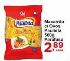 Rossi Supermercado Macarrao c/ Ovos Paulista 500g Parafuso oferta
