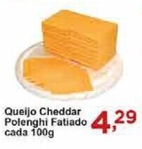 Rossi Supermercado Queijo Cheddar Polenghi Fatiado cada 100g oferta
