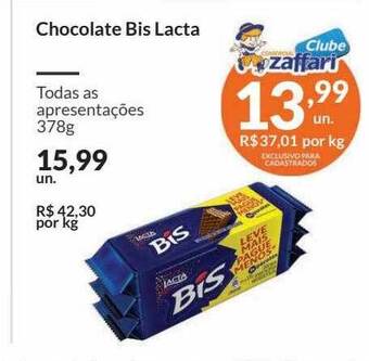 Zaffari Chocolate Bis Lacta oferta