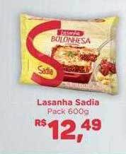 Boa Supermercados Lasanha Sadia oferta