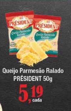 Supermercados Unidos Queijo Parmesão Ralado Président oferta