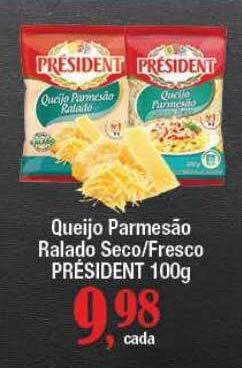Supermercados Unidos Queijo Parmesão Ralado Seco Fresco Président oferta