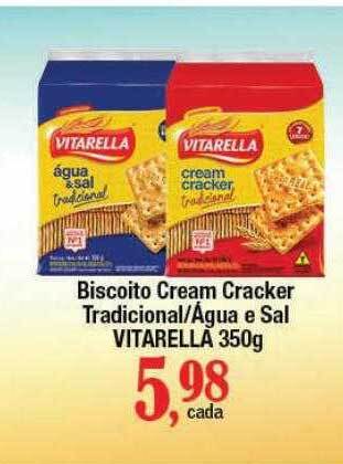 Supermercados Unidos Biscoito Cream Cracker Tradicional água E Sal Vitarella oferta