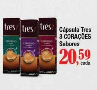Supermercados Unidos Cápsula Tres 3 Corações Sabores oferta