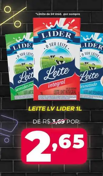 Barracão Supermercado Leite Lv Lider 1 Liter oferta