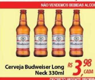 Abevê Supermercados Cerveja Budweiser Long Neck 330ml oferta