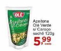 Rossi Supermercado Azeitona Ole Verde s/ caroco sache 120g oferta