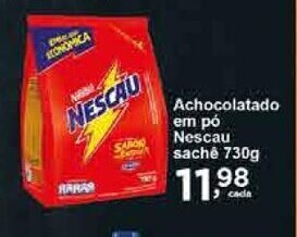 Rossi Supermercado Achocolatado em po Nescau Sache 730g oferta