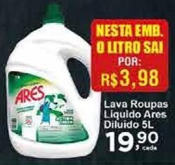 Rossi Supermercado Lava roupas Liquido Ares Diluido 1L oferta