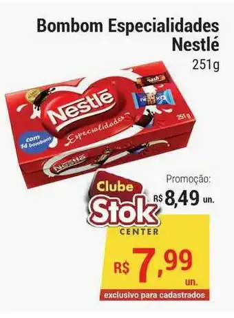 Stok Center Bombom Especialidades Nestlé 251g oferta