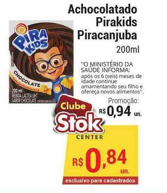 Stok Center Achocolatado Pirakids Piracanjuba 200ml oferta