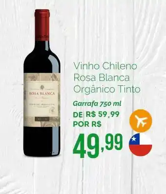 Vinho Chileno Rosa Blanca Orgânico Tinto 750ml