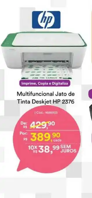 Casa e Vídeo Multifuncional Jato De Tinta Deskjet Hp 2376 oferta