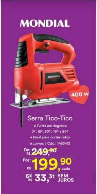 Casa e Vídeo Serra Tico-tico Mondial oferta