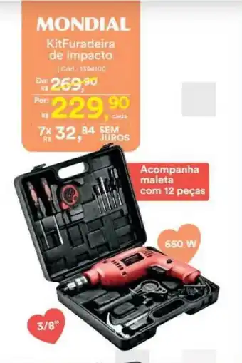 Casa e Vídeo Mondial Kit Furadeira De Impacto oferta