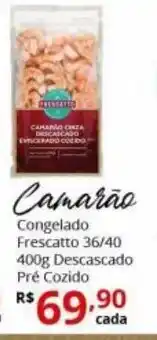 Camarao Congelado Frescatto 36/40 400g Descascado Pre Cozido