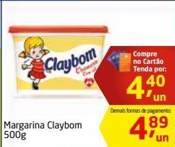 Tenda Atacado Margarina claybom 500g oferta