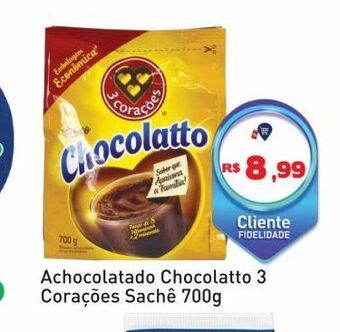 Achocolatado chocolatto 3 corações 700g