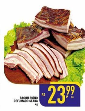 Mercantil Rodrigues Bacon suíno defumado seara kg oferta