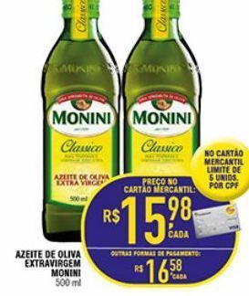 Azeite de oliva extravirgem monini 500ml
