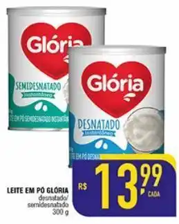 Mercantil Rodrigues Leite em pó glória desnatado/semidesnatado 300g oferta