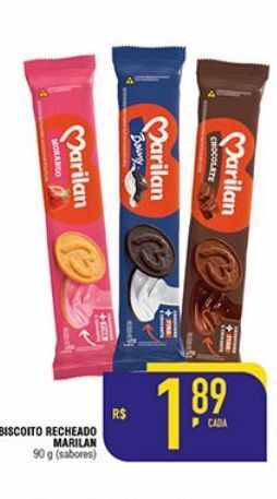 Biscoito recheado marilan 90 g (sabores)