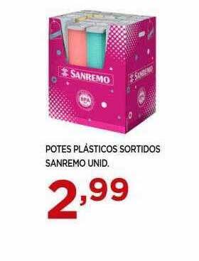 Apoio Mineiro Potes Plásticos Sortidos Sanremo oferta