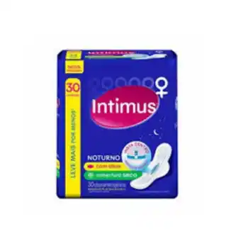Absorvente com abas seca noturno intimus pacote 30 unidades leve mais pague menos