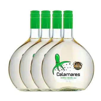 Kit 4 garrafas vinho português calamares verde  branco 750ml