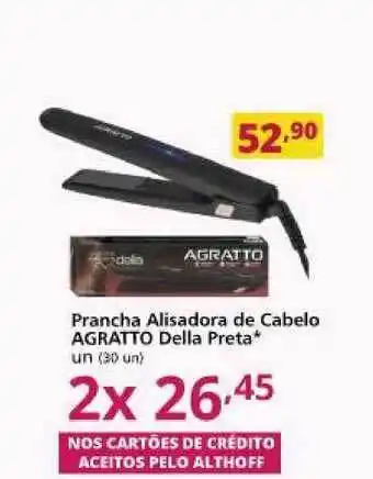 Prancha Alisadora De Cabelo Agratto Della Preta