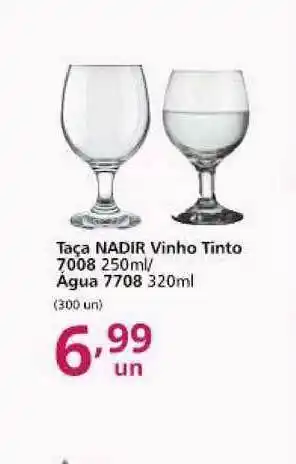 Althoff Supermercados Taça Nadir Vinho Tinto 7008 250ml água 7708 320ml oferta