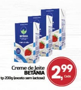 Cometa Supermercados Creme de leite Betania Tp 200g oferta