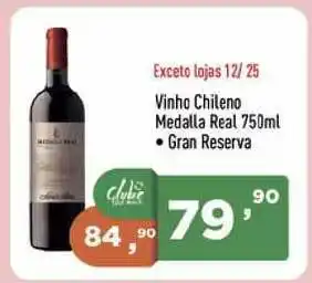 Supermercados Pague Menos Vinho Chileno Medalla Real Gran Reserva 750ml oferta