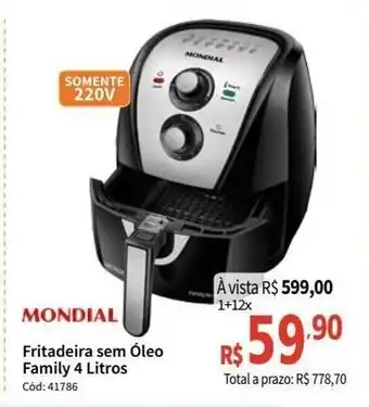 Deltasul Mondial Fritadeira sem Oleo Family 4L oferta