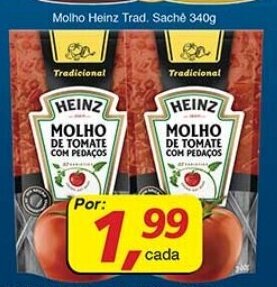 Supermercados Guanabara Molho Heinz Trad. Sache 340g oferta