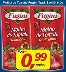 Supermercados Guanabara Molho de Tomate Fugini Trad. sachet 340g oferta